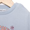 Basic Az Şardonlu Çiçekli Yazı Desenli Sweatshirt Kız Bebek