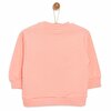 Basic Az Şardonlu Çiçekli Yazı Desenli Sweatshirt Kız Bebek