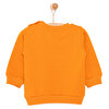 Erkek Bebek Sweatshirt Şardonlu Kamp Temalı Çıtçıtlı Bisiklet Yaka Uzun Kol Turuncu