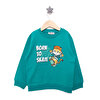 Erkek Bebek Sweatshirt Şardonlu Çıtçıtlı Bisiklet Yaka Uzun Kol Yeşil