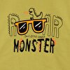Basic Az Şardonlu Monster Desenli Sweatshirt