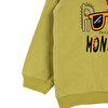 Basic Az Şardonlu Monster Desenli Sweatshirt