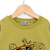 Basic Az Şardonlu Monster Desenli Sweatshirt