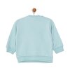 Kız Bebek Sweatshirt Şardonlu Papatya Desenli Çıtçıtlı Bisiklet Yaka Uzun Kol Açık Mavi