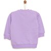 Kız Bebek Sweatshirt Şardonlu Unicorn Desenli Çıtçıtlı Uzun Kol Lila