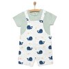 Basic Erkek Balina Desenli Şort Salopet-Tshirt Erkek Bebek