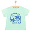 Basic Erkek Deniz ve Palmiye Baskılı T-Shirt Erkek Bebek