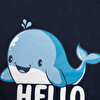 Basic Erkek Hello Balina Baskılı T-Shirt Erkek Bebek