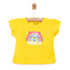 Basic Kedili Gökkuşağı Baskılı Tshirt Kız Bebek