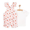 Basic Kız Çilek Desenli Şort Salopet-Tshirt Kız Bebek