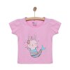 Basic Kız Deniz Kızı Unicorn Baskılı T-Shirt Kız Bebek