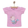 Basic Kız Deniz Kızı Unicorn Baskılı T-Shirt Kız Bebek