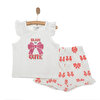 Basic Kız Fiyonk Baskılı Atlet-Şort Kız Bebek