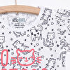 Basic Kız Meow Desenli T-Shirt Kız Bebek