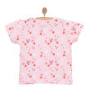 Basic Kız Meyve Yiyen Kedi Desenli T-Shirt Kız Bebek