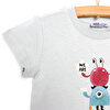 Basic Küçük Canavar Baskılı Tshirt Erkek Bebek