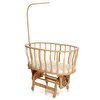 Doğal Ahşap Sallanabilir Anne Yanı Sepet Beşik Krem