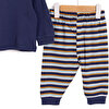 Erkek Bebek Pijama Takım İnterlok Hayvan Desenli Bisiklet Yaka Uzun Kol Lacivert