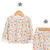 Bisiklet Yaka Çiçek Renkli Pijama Takımı Kız Bebek
