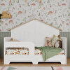 Montessori Arkası Çatılı Karyola 80x130 cm Beyaz