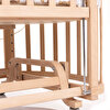 Ahşap Süper Oval Anne Yanı Asansörlü Beşik Naturel 70X140 cm