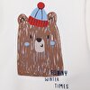 Erkek Bebek Hello Cute Bear Uzun Kol Tshirt İki İplik Bisiklet Yaka Uzun Kol