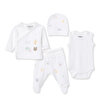 Erkek Bebek Yenidoğan Prematüre Set İnterlok Zarf Yaka Uzun Kol Patikli Paça