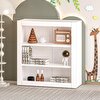 Ahşap Montessori Çocuk 3 Raflı Açık Kitaplık Beyaz