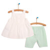 Fruit Season Büzgü Detaylı Poplin Bluz - Tayt Takım Kız Bebek