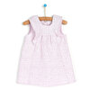 Kız Bebek Elbise Çıtçıtlı Hello Summer Bisiklet Yaka Kısa Kol Lila