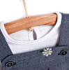 Basic Kız Bebek Papatyalı Denim Salopet-Tshirt Takım