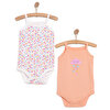 Kalp ve Bulut Desenli 2'li Çıtçıtlı İp Askılı Body Pembe