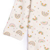 Kız Bebek Pijama Takım Kaşkorse Gökkuşağı Bisiklet Yaka Uzun Kol Ekru