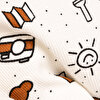 Erkek Bebek Pijama Takım Kaşkorse Kamp Desenli Bisiklet Yaka Uzun Kol Ekru