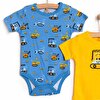 Erkek Bebek 2'li Body Ribana Çıtçıtlı Zıbın Bisiklet Yaka Kısa Kol Mavi