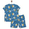 Kısa Kol Köpek Balığı Desenli Bisiklet Yaka Pijama Takımı Erkek Bebek
