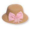 Kız Bebek Kurdeleli Hasır Bucket Şapka
