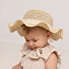 Kız Bebek Kurdeleli Hasır Şapka