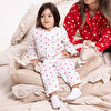 Kız Bebek Uzun Kol Pijama Takımı Düğmeli Bebe Yaka Reçme Paça