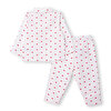 Kız Bebek Uzun Kol Pijama Takımı Düğmeli Bebe Yaka Reçme Paça