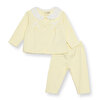 Kız Bebek Uzun Kol Pijama Takımı İnterlok Bebe Yaka Uzun Kol Reçme Paça