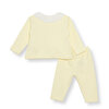 Kız Bebek Uzun Kol Pijama Takımı İnterlok Bebe Yaka Uzun Kol Reçme Paça