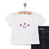 Kız Çiçek Baskılı Tshirt-Tayt Kız Bebek