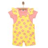 Kız Çiçek Desenli Şort Salopet-Tshirt Kız Bebek