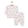 Kız Kedi Desenli Uzun Kol Pijama Takımı