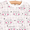 Kız Kedi Desenli Uzun Kol Pijama Takımı