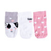 Kız Köpek Desen 3lü Kaydırmaz Çorap Kız Bebek