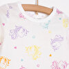 Kız Renkli Unicorn Desenli Uzun Kol Pijama Takımı