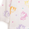 Kız Renkli Unicorn Desenli Uzun Kol Pijama Takımı
