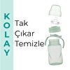 Kulplu Akıtmaz Alıştırma Bardaı 270ml Powder Green & Anti- kolik Uç